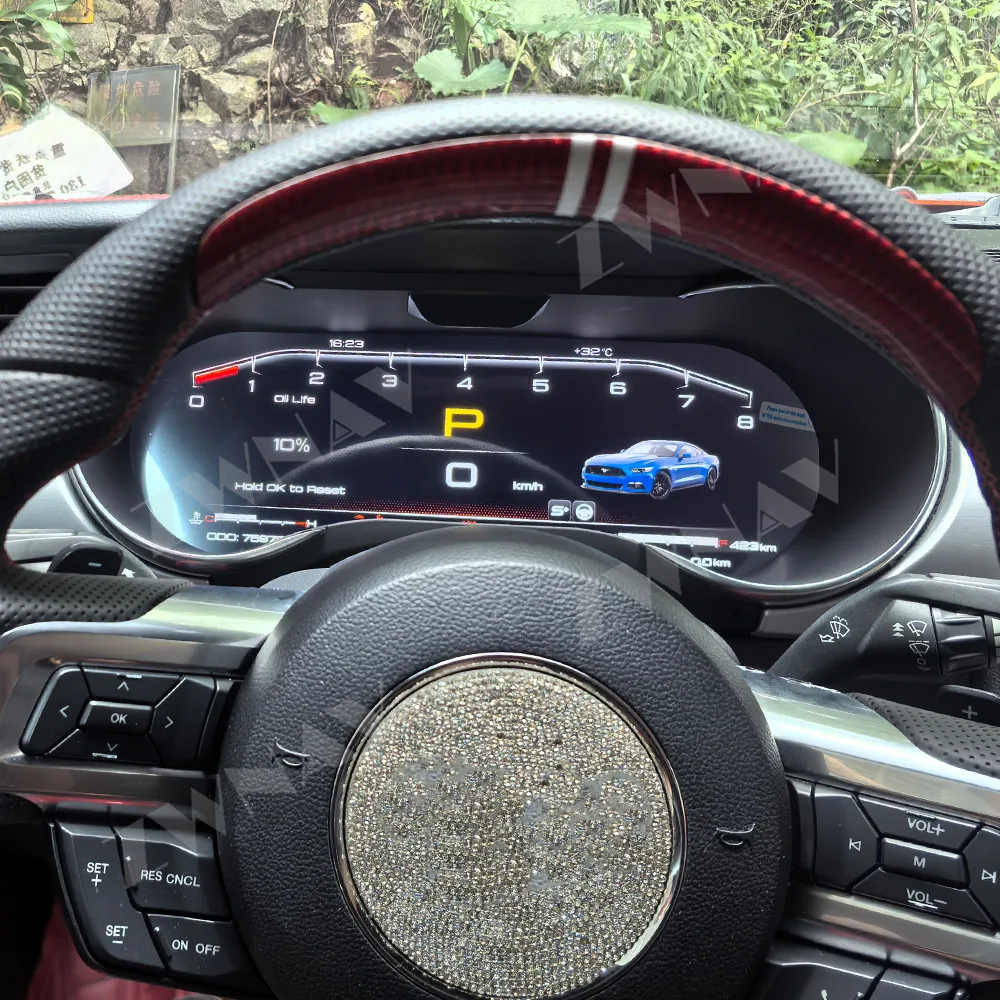 12.3 inch Digital Instrument Cluster For Ford Mustang 2015-2023 Virtual LCD Panel Cockpit Speedometer Dashboard Gauge Plug-play