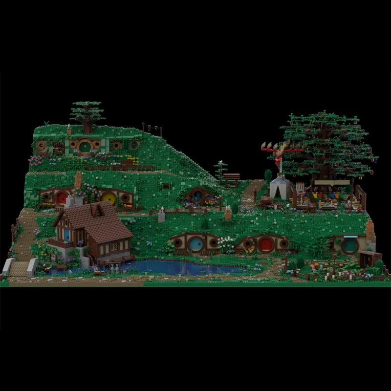 

Moc Creative Expert Movie Lorded Of Rings Hobbiton Scenario Model Building Blocks DIY Assembly Bricks Toys Kids Christmas Gifts