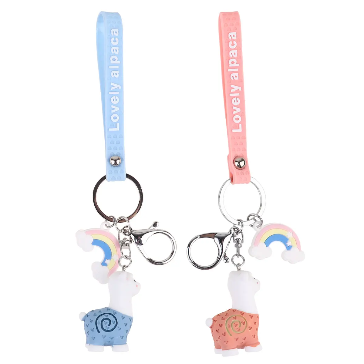 

4Pcs Alpaca Hairball Keychain Stylish Unique Key Holder Creative Key Ring Small Gift Alpaca Hairball Keychains