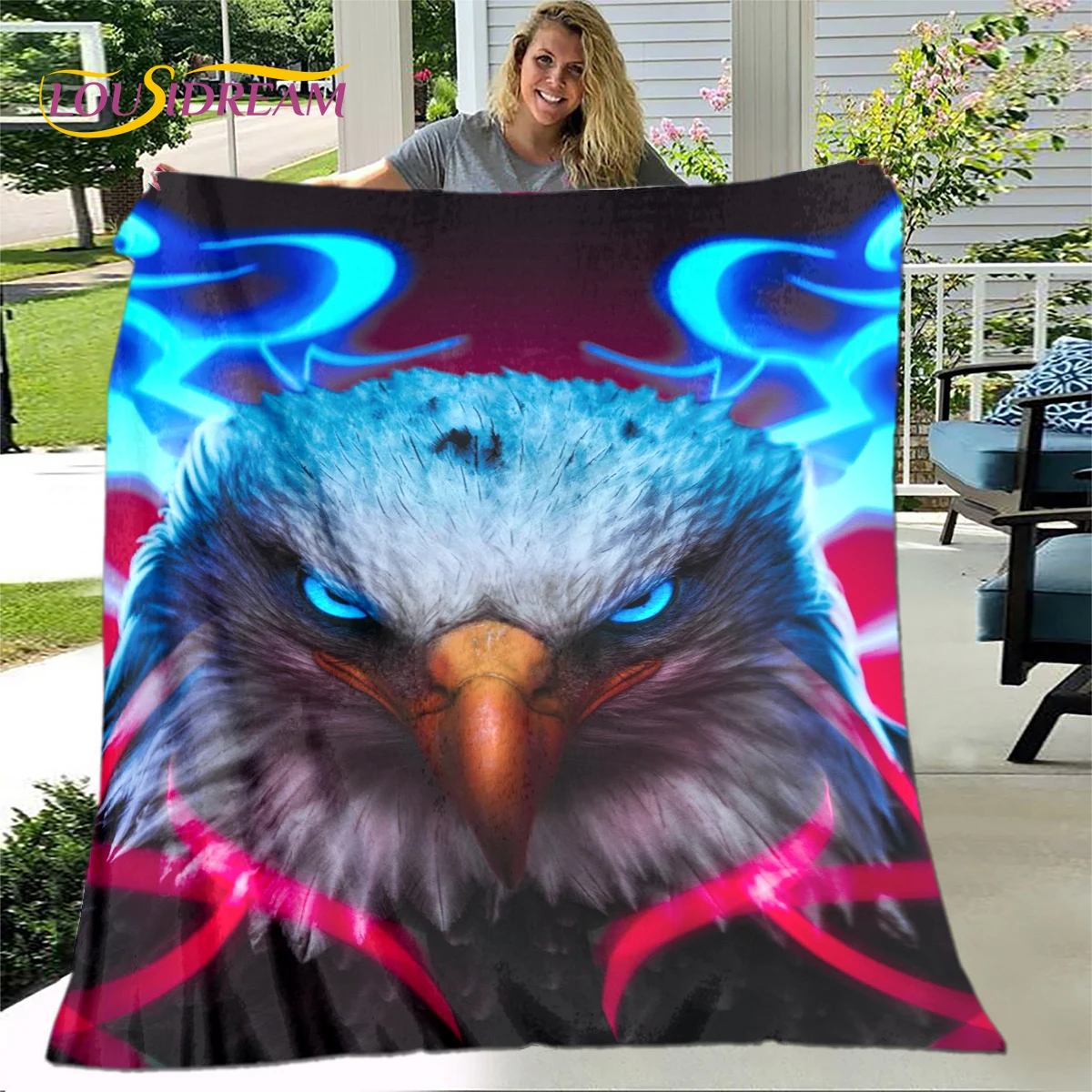 

New 3D America Bald Eagle Blanket,Flannel Blanket Throw Blanket,Sherpa Warm Blanket for Living Room Bedroom Beds Sofa Yoga Gift