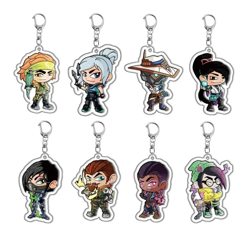 Reyna Jett Rayna Sova Astra Game Character Peripherals Acrylic Keychain Pendant Lanyards Keychain Anime Image Cool Key Chain