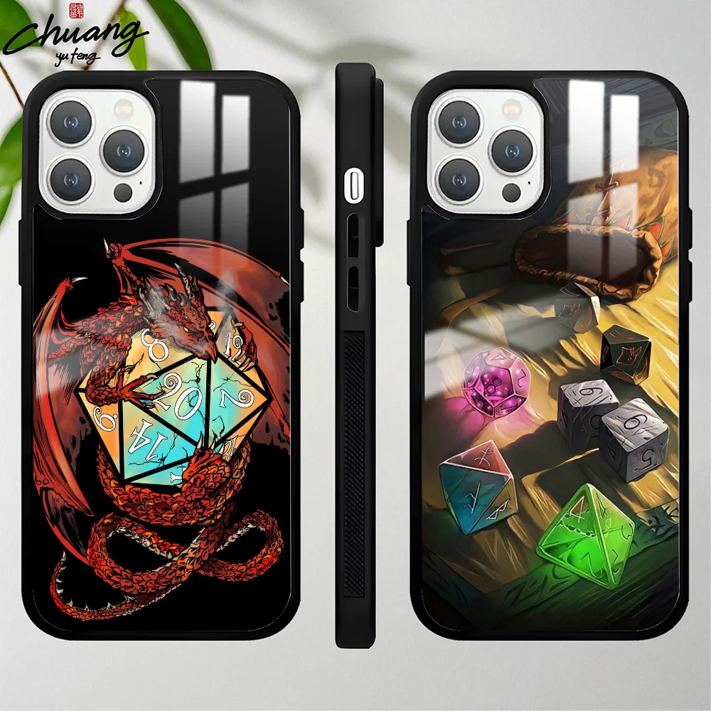 Game D-Dungeon D-Dragones Phone Case For 11 12 13 14 15 16Pro Max mini Plus Frosted mirror Phone Cover