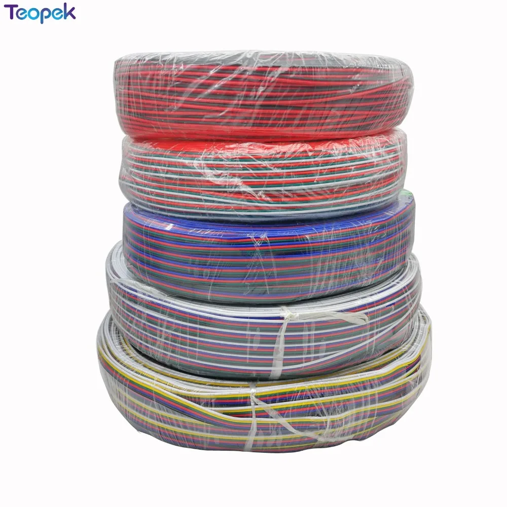 2pin 3pin 4pin 5pin 6pin Extension Electric Wire Cable 22AWG Led Connector For 5050 3528 WS2812 RGB RGBW RGB CCT LED Strip