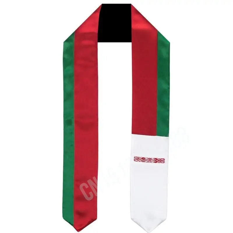 

Belarus Flag Scarf Top Print Graduation Sash Stole International Study Abroad Adult Unisex Party Accessory