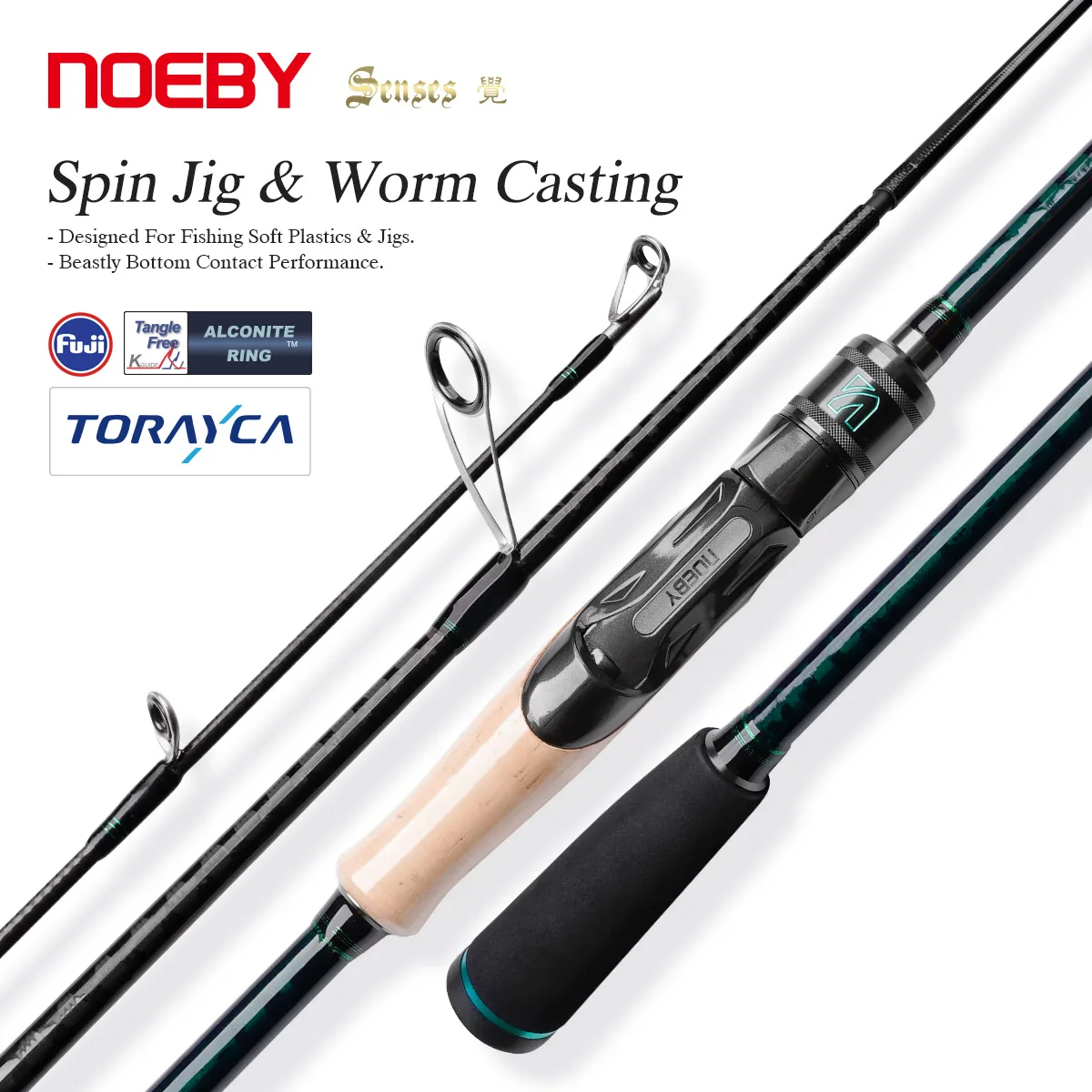 

Noeby-Spinning Fishing Rod, Jig Worm Casting Rods, Fuji Toray, Freshwater Bass, Sensitive Lure, 2.03m, 2.19m