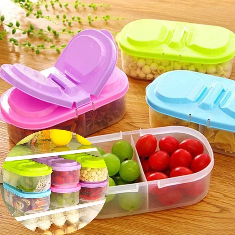 Portable Leakproof Lunch Box for Kids with Transparent Compartments Secure Clasps Food Storage Container for Camping Picnic