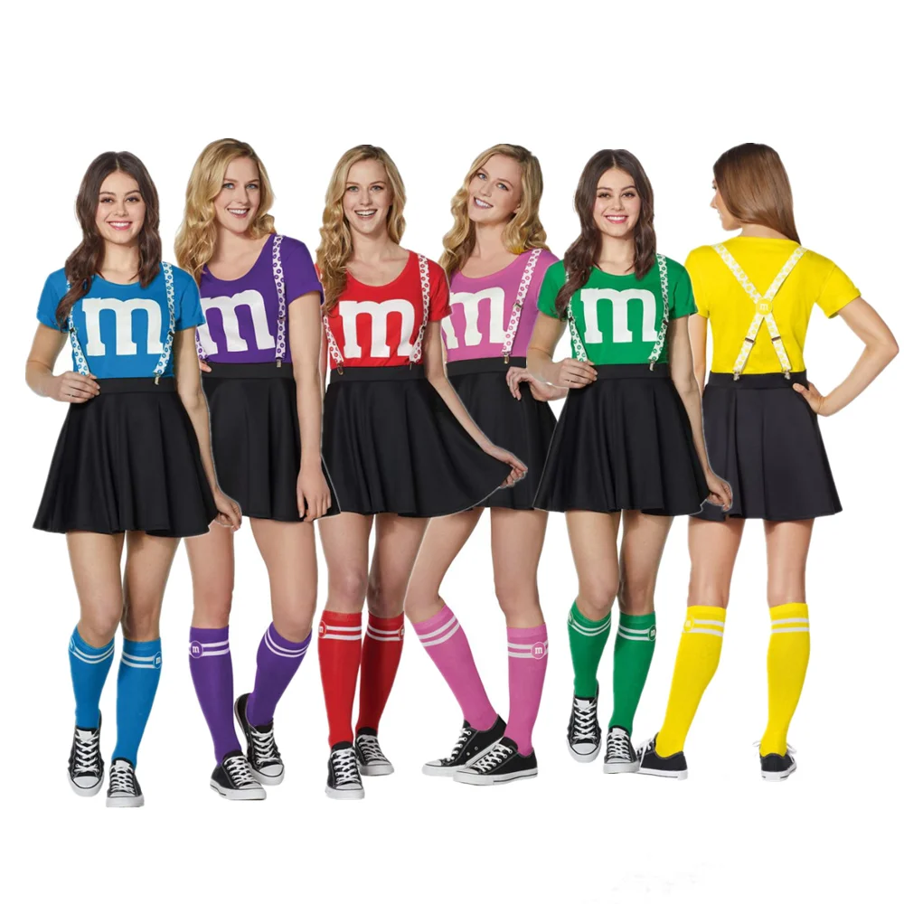 

Women Football Baby Cheerleading Costume T Shirt And Skirt Cheerleader Uniform School Sports Day Group Performances Costume
