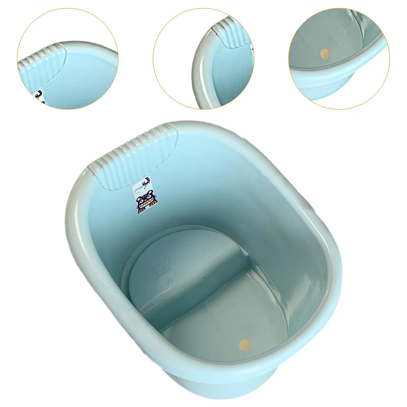 Baby Bath Tub Built in Seat Thickened Bathroom Accessories Baby Tub Bucket for Kids 0-3 Years Old Infants Babies Newborn