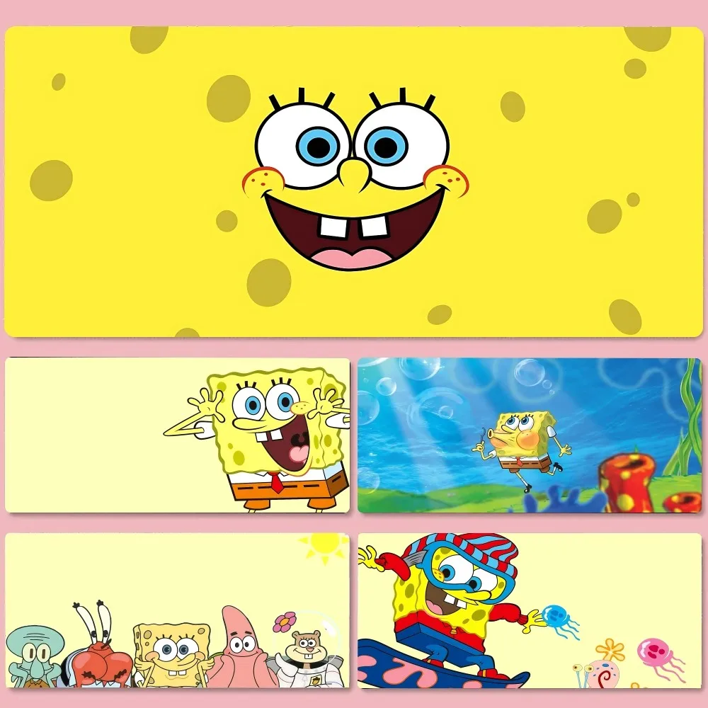 

Cartoon Funny S-Spongebob Mousepad New Arrivals Large Gaming Mousepad L XL XXL Gamer Mouse Pad Size For Keyboards Mat