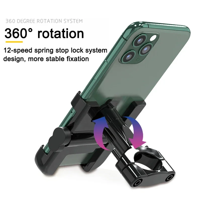 Supporto per telefono cellulare per moto per iPhone Xiaomi Supporto universale per manubrio per specchietto retrovisore Supporto per bicicletta in lega di alluminio