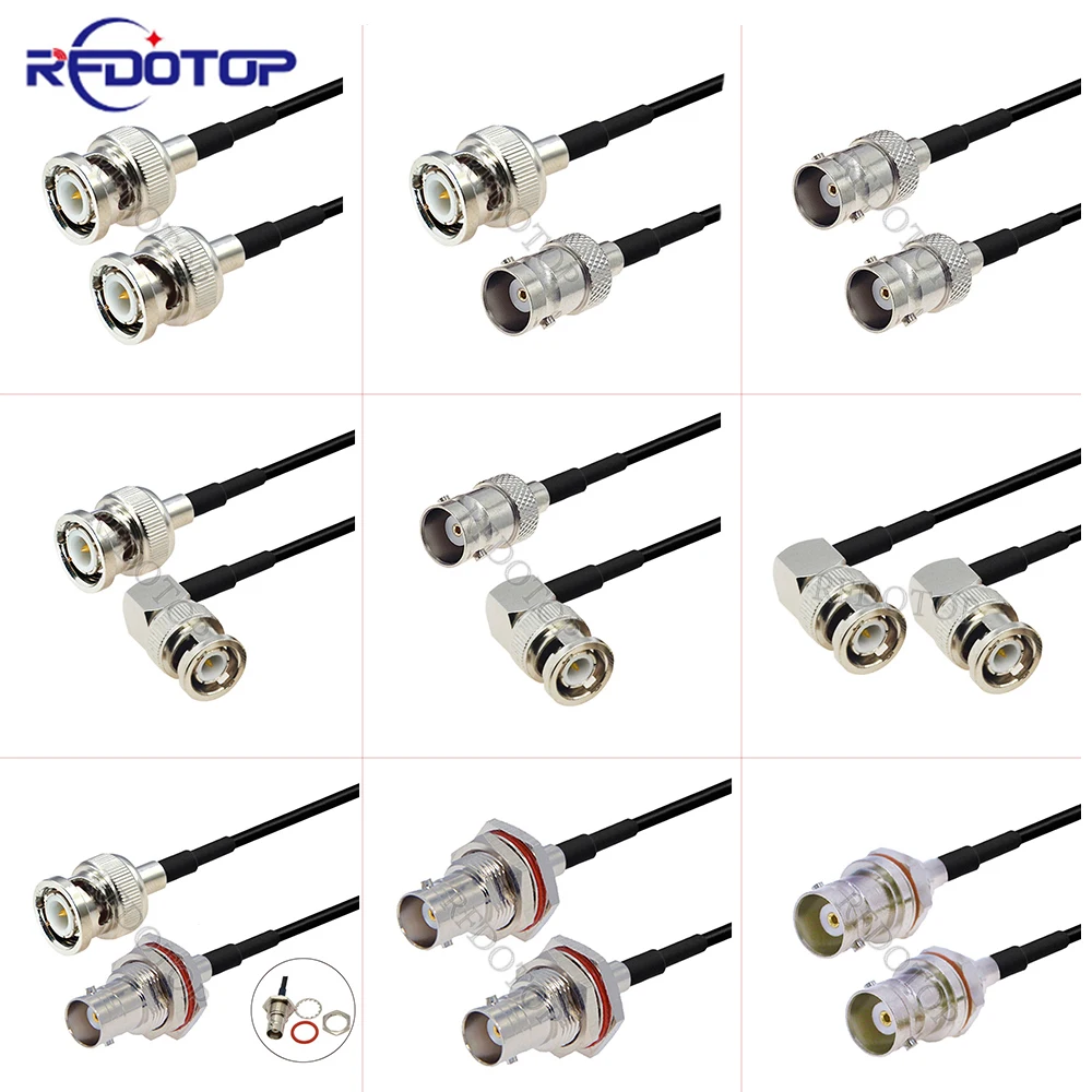 

RG174 BNC Male Plug to BNC Male/Female Connector Cable RG-174 50 Ohm Pigtail RF Coaxial Extension Cord Jumper for CCTV Camera