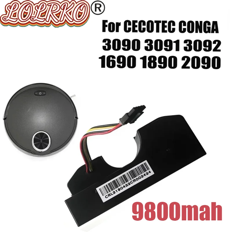 

New CECOTEC CONGA 3090 3091 3092 1690 1890 2090 Robot Vacuum Cleaner Battery Pack Replacement Accessories 14.4 Volts 12800 MAh