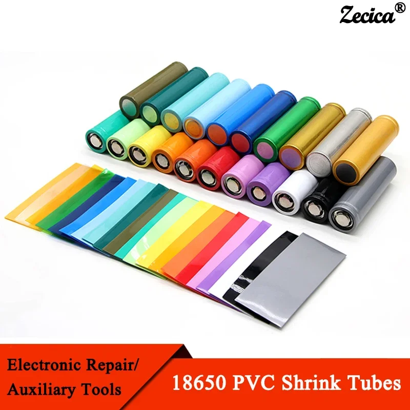 18650 Battery Film PVC Heat Shrink Tube Film Precut Shrinkable Sleeve Tubing Protect Pipe Cover Batteries Wrap Case