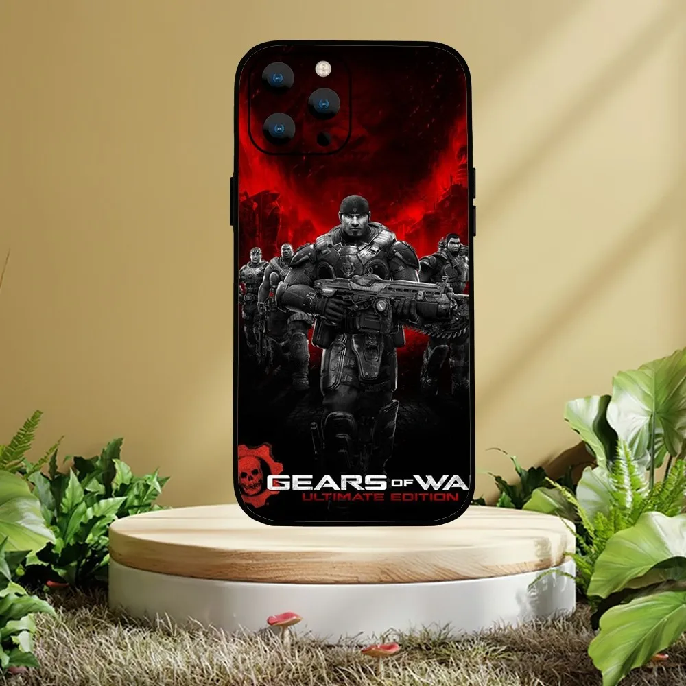 لعبة G-Gears of-Wars جراب هاتف لـ iPhone ، Shell ، Mini 11 ، 12 ، 13 ، 14 ، 15 ، Pro ، XS ، Max ، X ، Plus ، SE ، XR