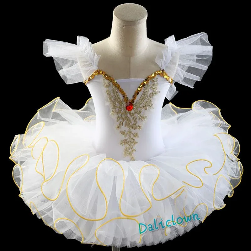 EE01 Tutú de Ballet blanco del lago de los cisnes para niña, ropa de baile de fiesta de princesa bailarina, traje de Ballet de baile para bebés y niños pequeños, leotardo y 0Ww