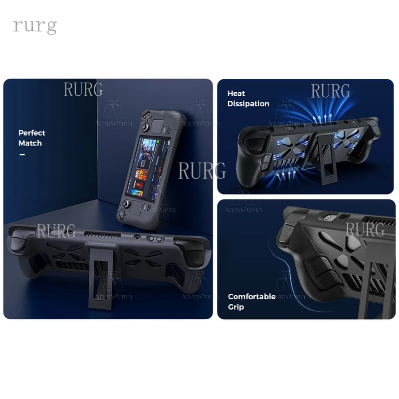 R+ FOR steam deck protective case with adjustable stand and anti-slip feature
