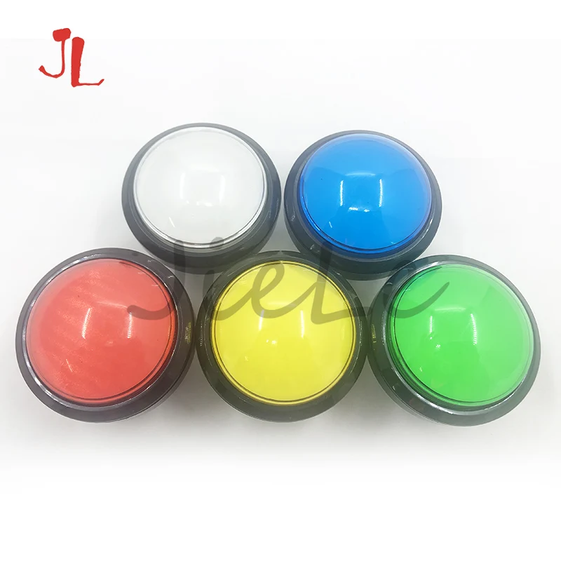 60mm Big Round Push Button LED Illuminated with Microswitch for DIY Arcade Game Machine Parts 5/12V Large Dome Light Switch