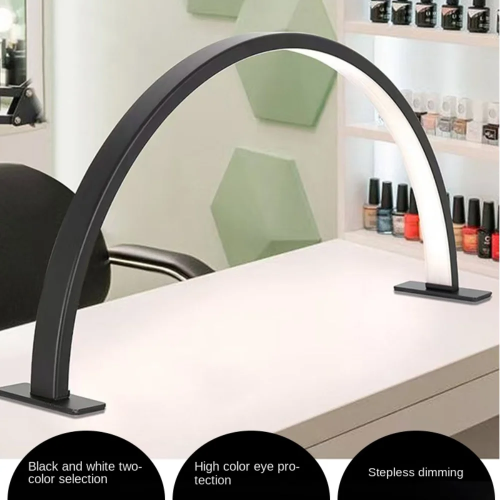 Dimmable U-shaped Nail Lamp 3 Light Color Eye Protect LED Nail Arc Fill Light Adjustable Multi-functional Half Moon Nail Light