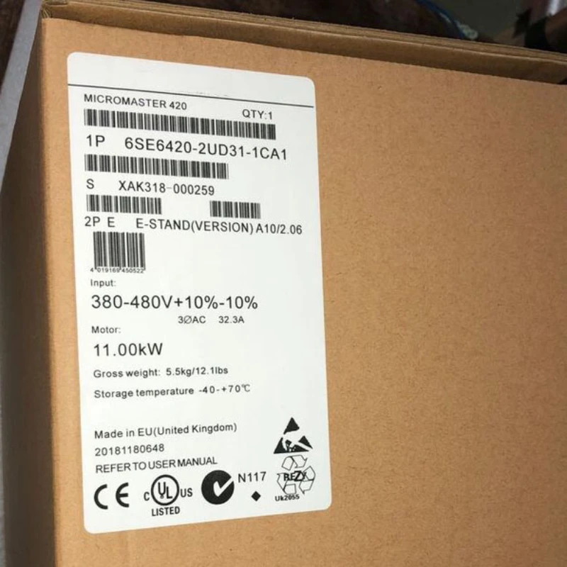 

6SE6420-2UD31-1CA1 3AC380-480V+10/-10% 47-63Hz 6SE6 420-2UD31-1CA1 New in Box