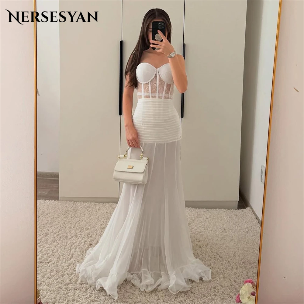 Nersesyan robes de soirée formelles en dentelle élégante plis à plusieurs niveaux sur l'épaule robes de soirée d'invité de mariage с iyoдебное pла Kamiе personnalisé