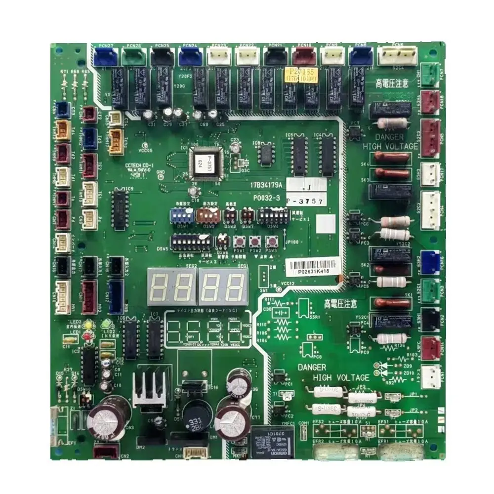 Scheda madre del condizionatore d'aria, numero modello 17B34179A PO032-3 P27165 (17G81069E), per marca Hitachi, originale