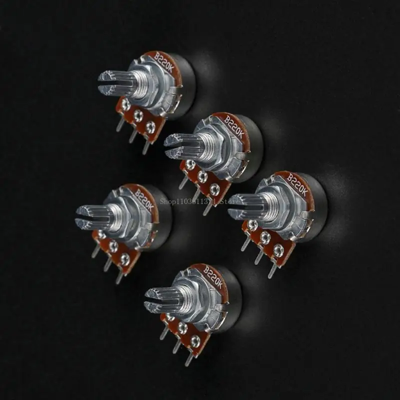  Split Shaft Potentiometer 220K Linear Taper Guitar Bass Volumes Tone Control
