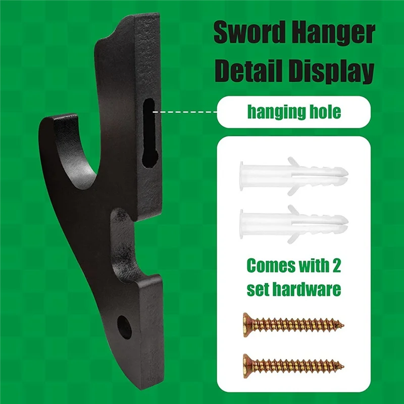 Schwert-Wandhalterung 2/Set 1-stöckiger Haken Katana-Halter Verstellbarer Display-Aufhänger für Samurai-Schwert Tanto Rapier Cosplay-Rack