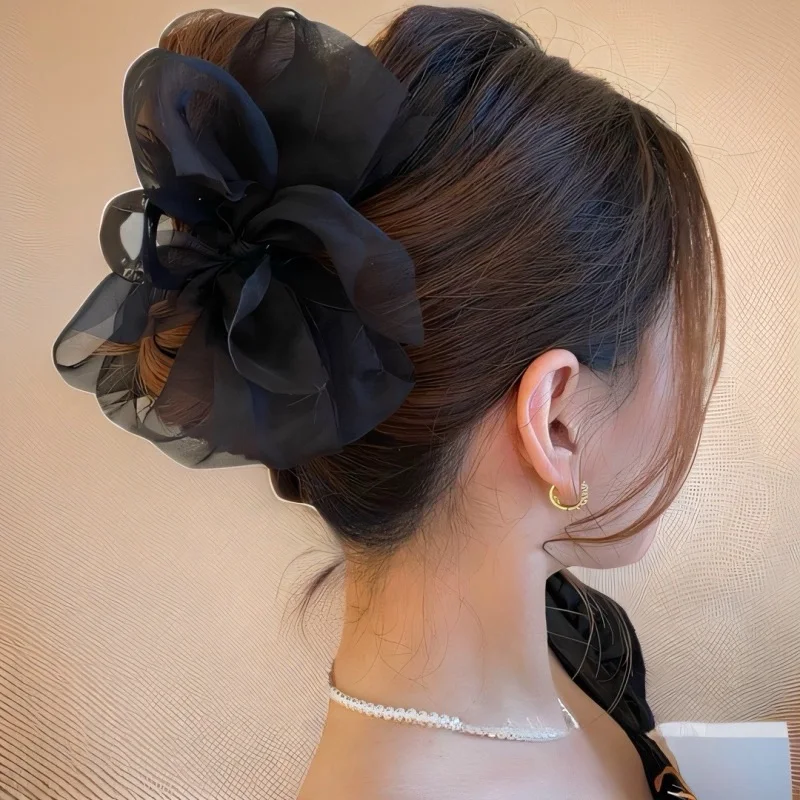 Épingle à cheveux à nœud en Tulle pour femmes à la mode, accessoires pour cheveux quotidiens/fête élégants