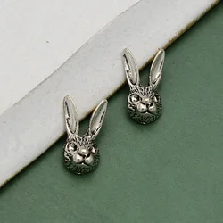 20pcs/lot--9x17mm Antique Silver Plated Easter Charms Rabbit Bunny Head Pendants For Diy Jewelry Making Supplies Findings