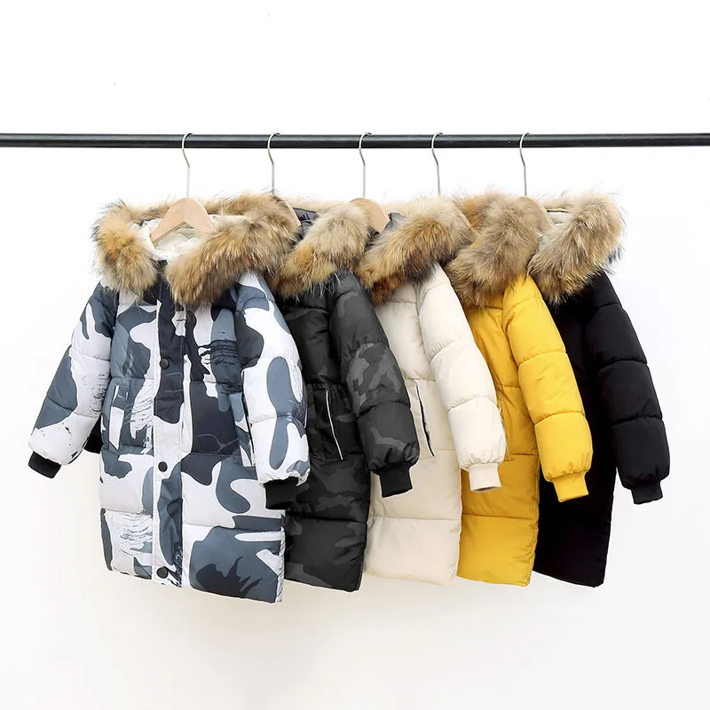 

Heavy the children down jacket boy cotton-padded clothes long new girls in cuhk children's clothing with thick winter coat