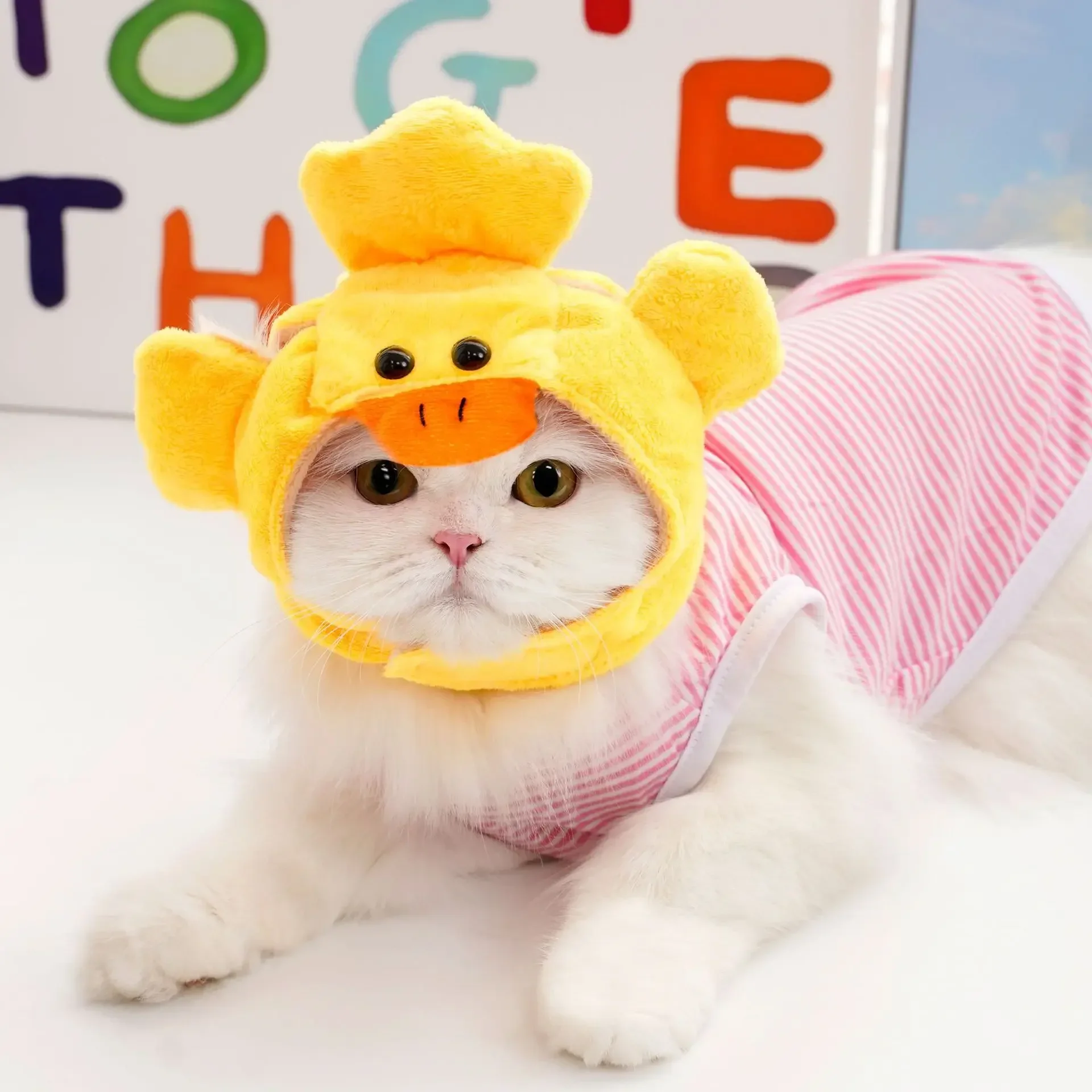 Cute Cat Turkey Hat Plush Head Cover Adjiustable Cat Hat Hair Thanksgiving Day Decoration Puppy Cosplay Costume Accessories