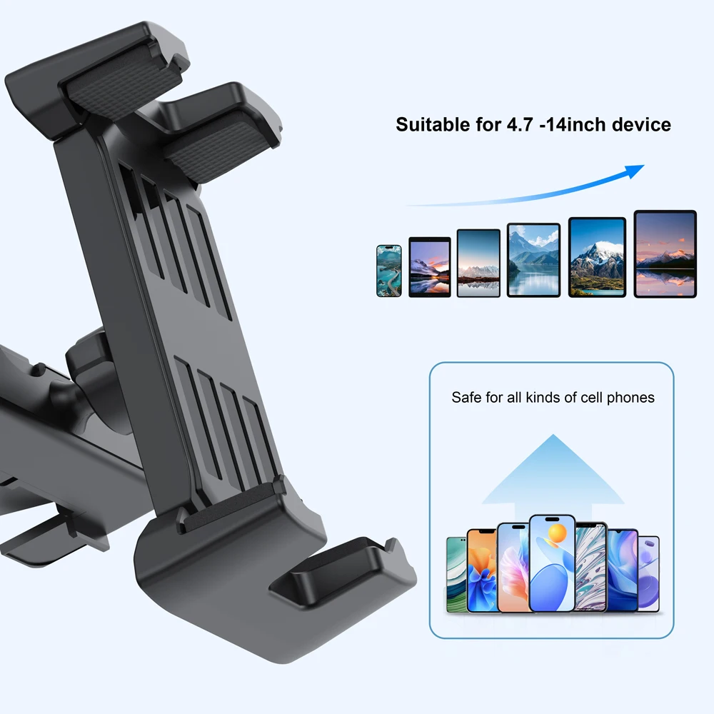 Universal Car Tablet Holder Auto CD Slot Mount - Adjustable Stand for iPad Pro/Air/Mini 10.9, 4-11" Samsung Tablet, GPS & Phone