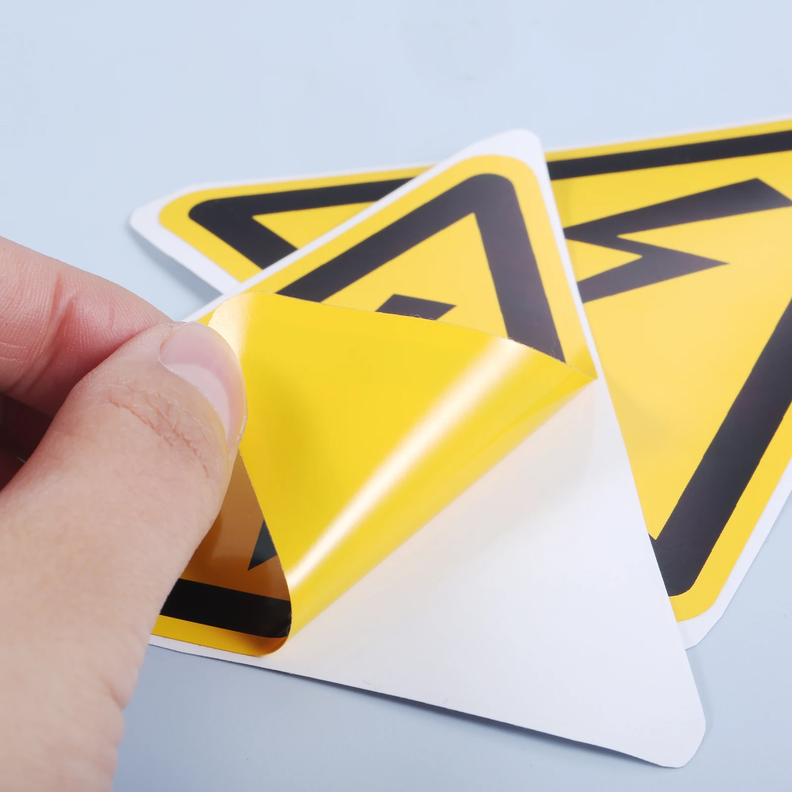 5 or 10pcs Safety Warning Stickers Beware of Electric Shock 2.5/5/10cm Equilateral Triangle PVC Adhesive Label Yellow Sign Decal