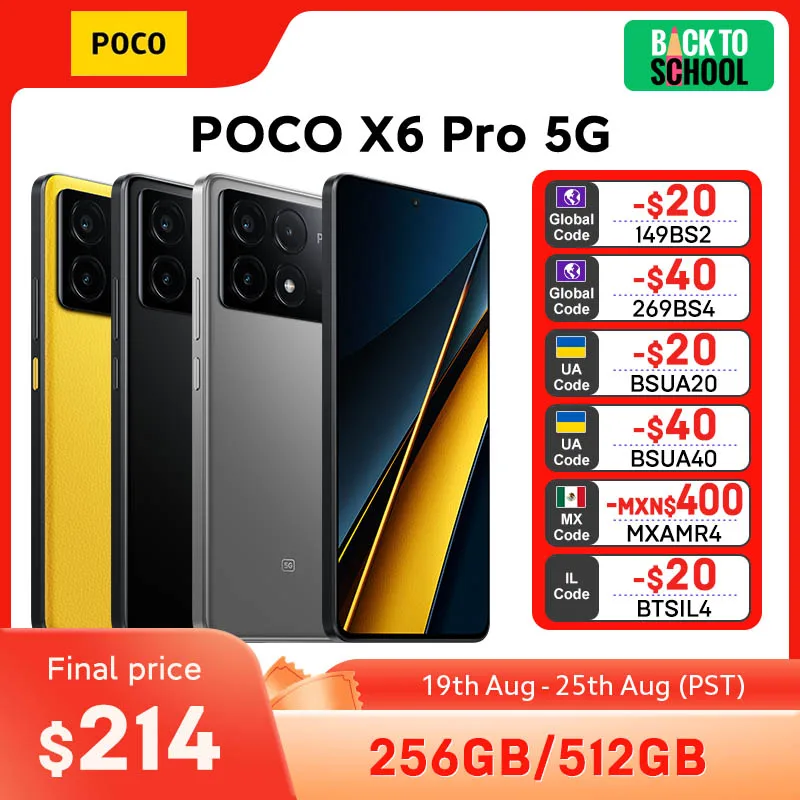 POCO X6 프로 5G 글로벌 버전 스마트폰, Dimensity 8300-Ultra 6.67 in 1.5K Flow AMOLED DotDisplay 64MP 67W NFC 67W 터보 충전