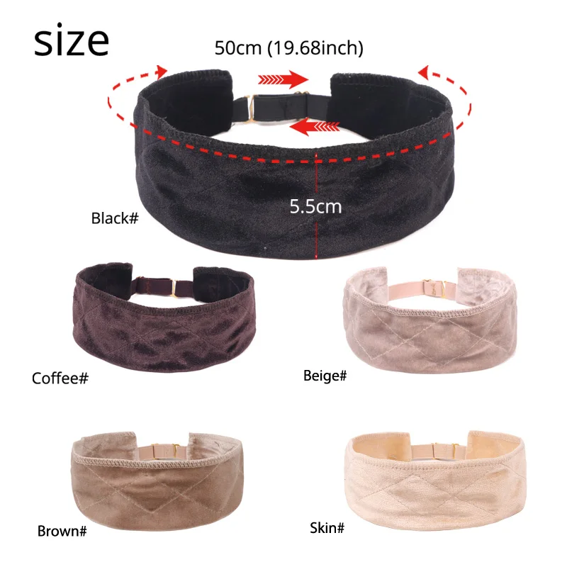 Fluwelen Pruik Grip Met Verstelbare Elastische Band Voor Pruiken Dunne Pruik Haar Houder Nunify Naakt Pruik Riem 1Pcs Haar accessoires Voor Pruiken