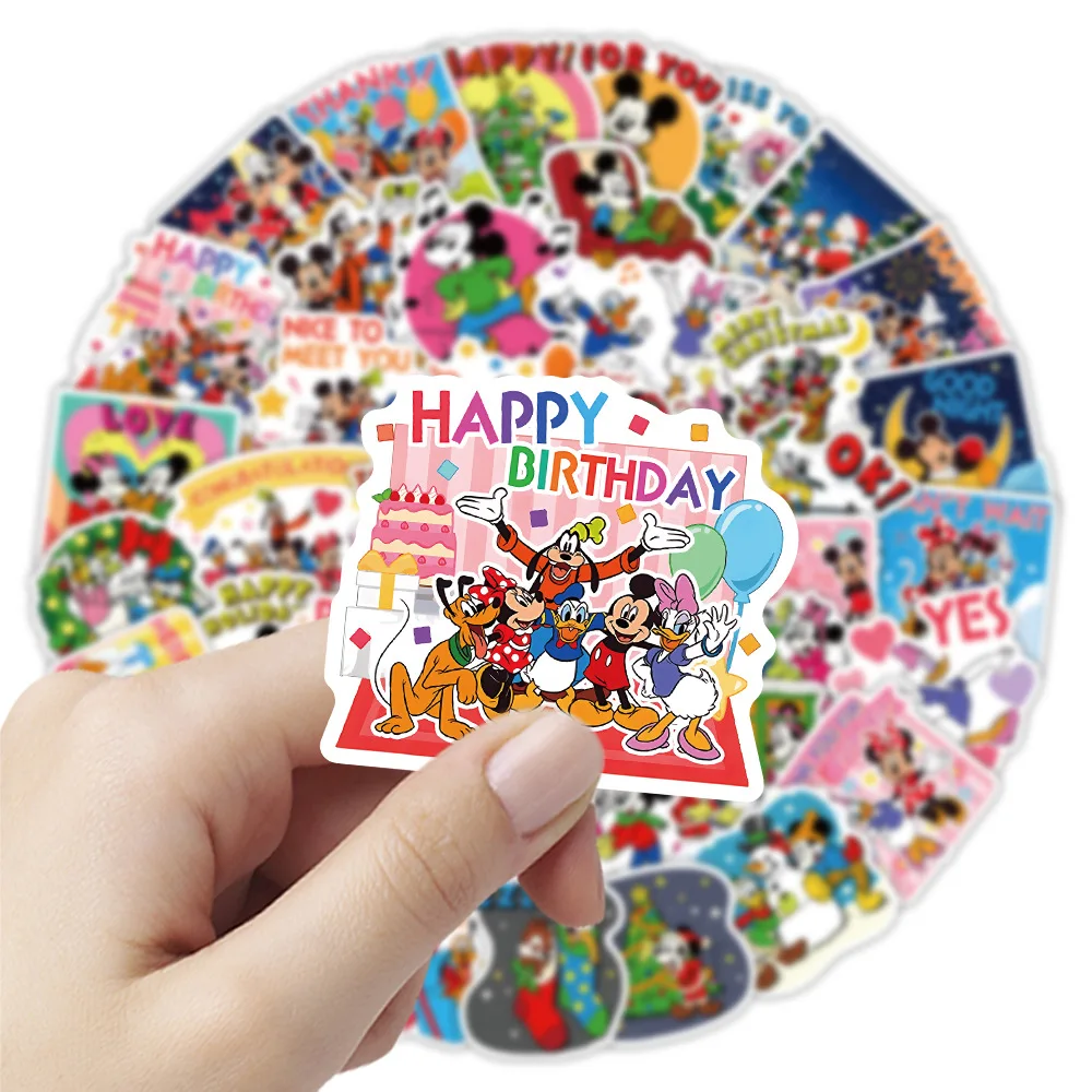 10/30/52 قطعة عيد الميلاد ميكي ماوس والأصدقاء ملصق DIY بها بنفسك الديكور مقاوم للماء لوح التزلج دفتر الكتابة على الجدران لعبة