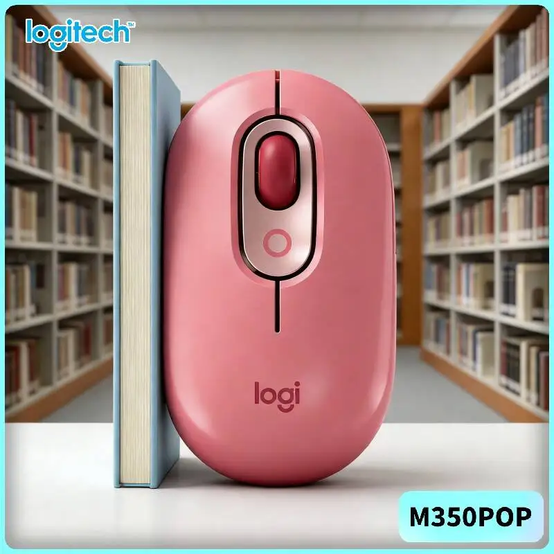 Logitech   POP Mouse High-Precision 1000 DPI Bluetooth USB Silent Touch for Mini Desktop Setup and Small Office PC Use