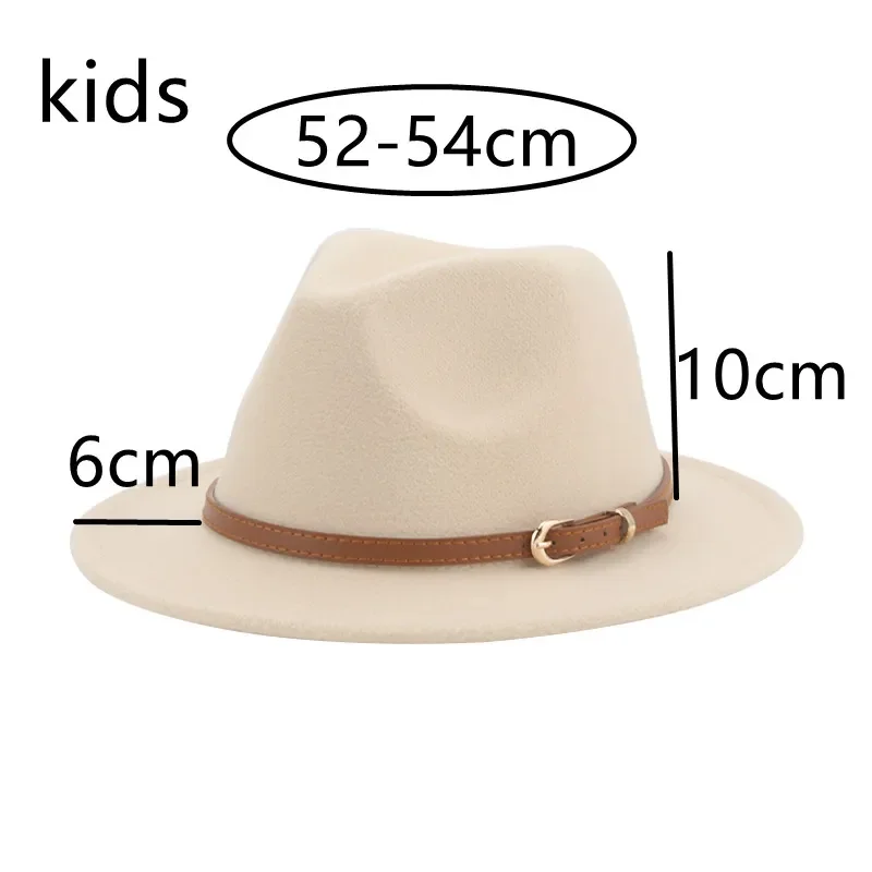 Hats for Women Fedoras Girls Hat Boys Hat Felted Kids Baby Caps Small 52cm 54cm Belt Wedding Cute Kid Fedoras Sombreros De Mujer