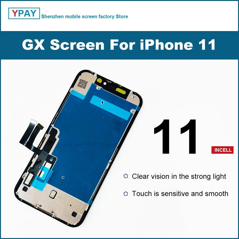 GX Screen For iPhone 11 LCD Display Touch Screen Digitizer Assembly Tested No Dead Pixel Replacement LCDs Support True Tone