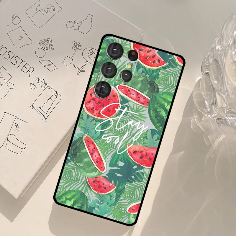 Summer Fruit Watermelon Case For Samsung Galaxy S23 S21 S22 Ultra S20 FE S8 S9 S10 Plus Note 10 Note 20 Ultra Cover