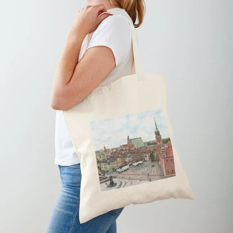 

Warsaw Old Town Tote Bag hand bags Shopper Women's beach bags cute pouch bag