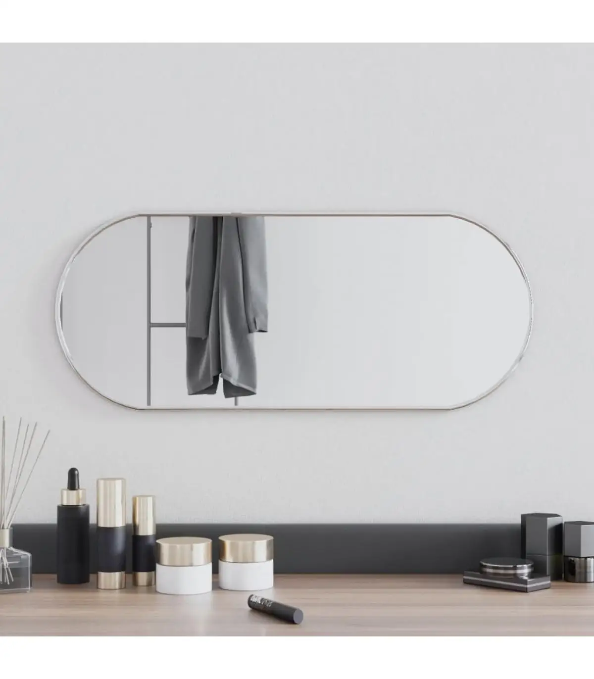 60x25 cm silver oval wall mirror mirrors