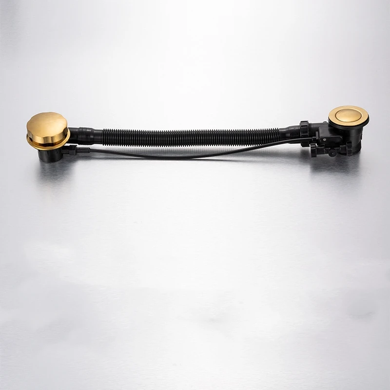 Banheiro Rotary Overflow Up Plug, Rolha De Dreno De Banheira, Enchimento De Tubo De Banho, Enchimento De Resíduos, Prata, Ouro Escovado, 1Pc