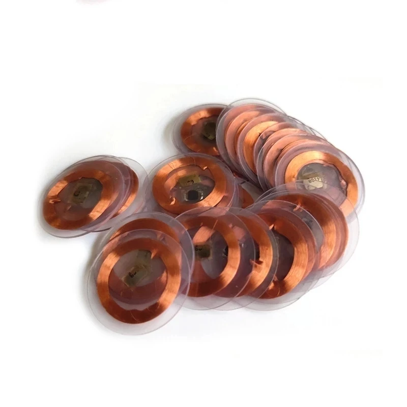 10Pcs/Lot 125KHZ TK4100 EM4100 Chip+Coil Round Diameter 25mm Transparent ID Coin Card Read Only RFID In Access Control