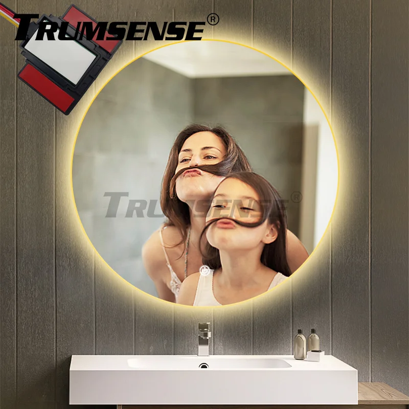 

FROM FACTORY Trumsense WS08CB-S5A-BW Stepless Dimming Touch Switch for Bathroom Led Smart Mirror Control Dual Color Light Belt