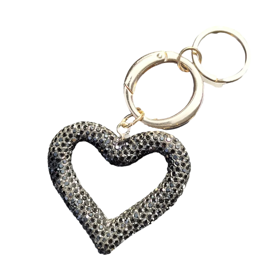 Creative Original Keychain Artificial Inlaid Artificial Crystal Peach Heart Keychain Alloy Ring