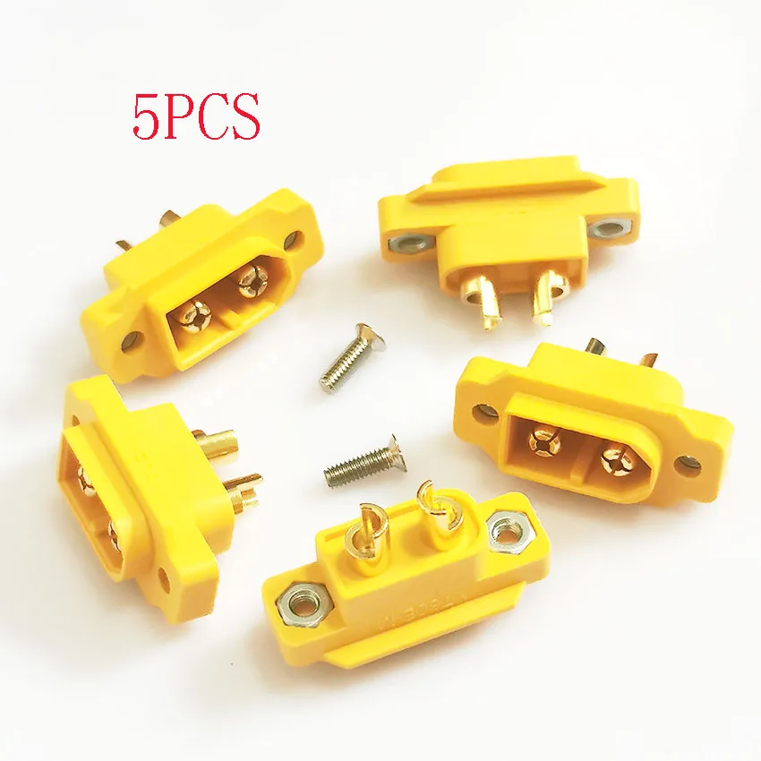 5Pcs AMASS Connector Plug XT60E-M Mountable XT60 Male Plug Connector with Screw For RC Parts