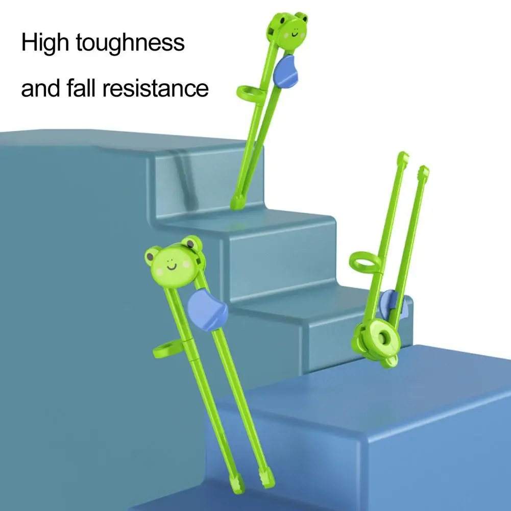 1 Pair Useful Easy to Clean Training Chopsticks Ergonomic Design Little Frog Shape Toddler Training Chopsticks Food Pick