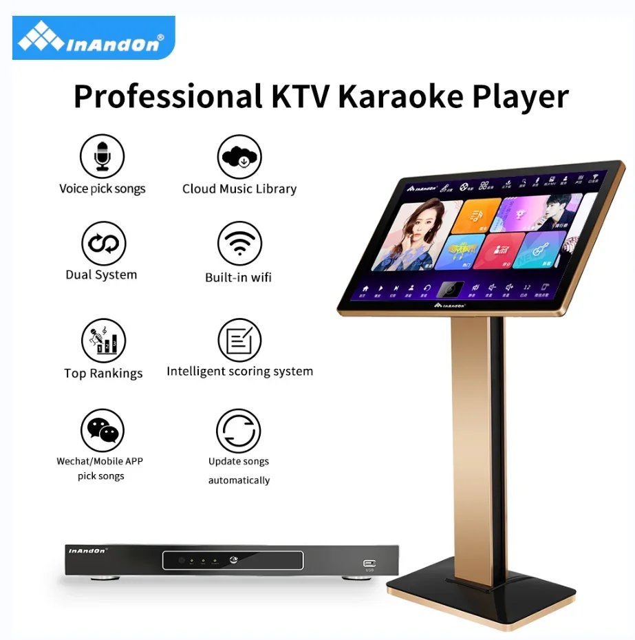 Sistema profissional do karaoke ajustado com microfone sem fio, máquina chinesa do karaoke, KV-V503, 2TB HDD, novo