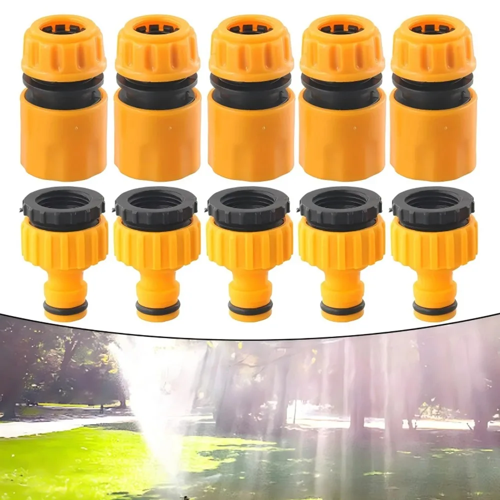 10 pçs mangueira torneira conector rápido 3/4 & 1/2 Polegada grade mangueira torneira de água conector rosqueado adaptador para irrigação do jardim